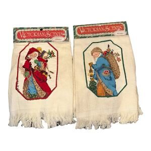 2 Vintage Christmas Kitchen Scents Hand Towels Cannon NOS 24”x16” USA (B)